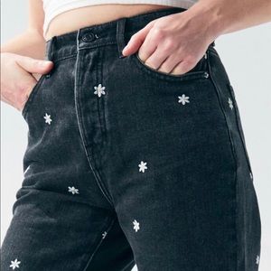 PACSUN Black Daisy High Waisted Jeans